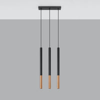 Sollux Lighting LED pendellampe MOZAICA Sort Kobber, 3xG9, 220-240V, IP20, Aluminium, CE RoHS