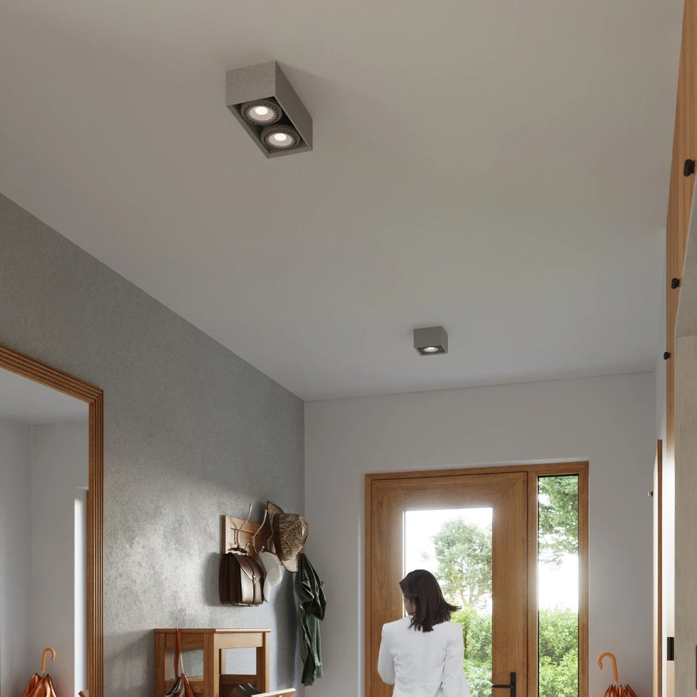 Sollux Lighting LED loftspot QUATRO GU10 AR111, 220-240V, IP20, aluminium, Grå, ekskl. LED spot