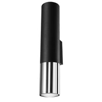 Sollux Lighting LED væglampe LOOPEZ Sort Krom, GU10 fatning, IP20, 220-240V, Aluminium, CE RoHS