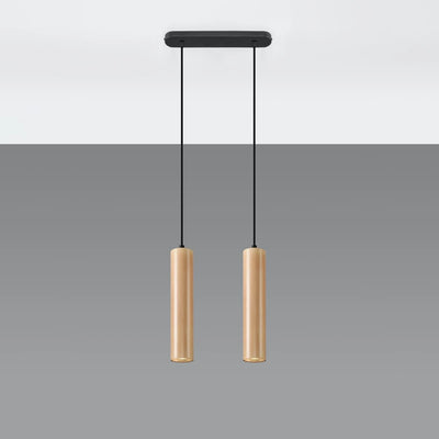 Sollux Lighting LINO 2 LED pendellampe, IP20, 220-240V, 50W maks, Aluminium Mat Guld, CRI 80, CE RoHS