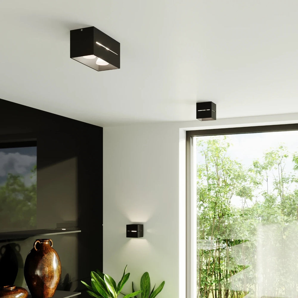 Sollux Lighting LOBO MAXI LED væglampe Sort, IP20, aluminium, 220-240V, maks 50W, CRI 80, CE RoHS