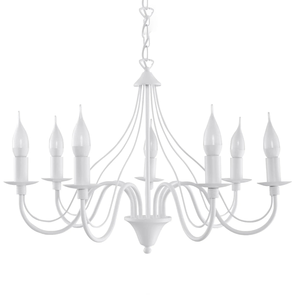 Sollux Lighting MINERWA 7 lysekrone, LED klar, IP20, 220-240V, Mat Guld Messing, Aluminium, maks 50W