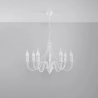 Sollux Lighting MINERWA 7 lysekrone, LED klar, IP20, 220-240V, Mat Guld Messing, Aluminium, maks 50W