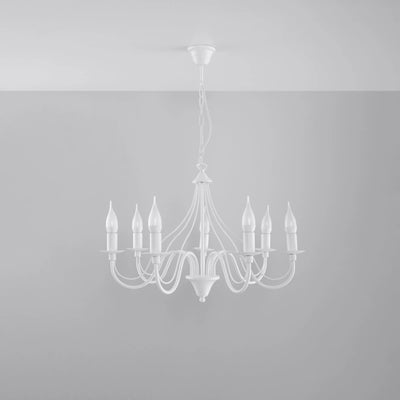 Sollux Lighting MINERWA 7 lysekrone, LED klar, IP20, 220-240V, Mat Guld Messing, Aluminium, maks 50W
