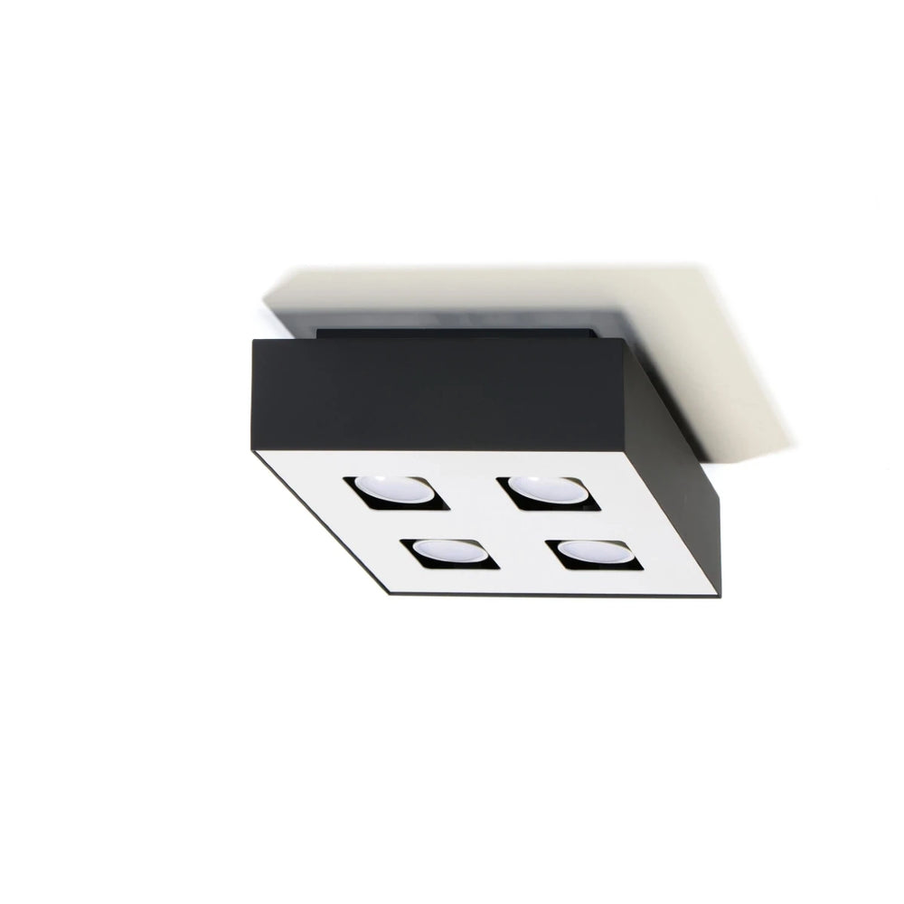 Sollux Lighting MONO 4 ceiling spotlight Black, LED compatible, IP20, Aluminium, 220-240V, 4x35W max