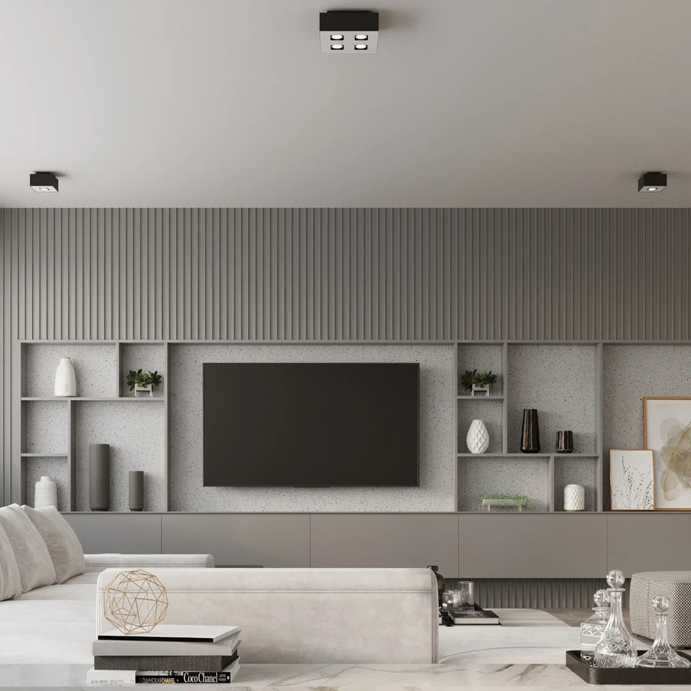 Sollux Lighting MONO 4 ceiling spotlight Black, LED compatible, IP20, Aluminium, 220-240V, 4x35W max