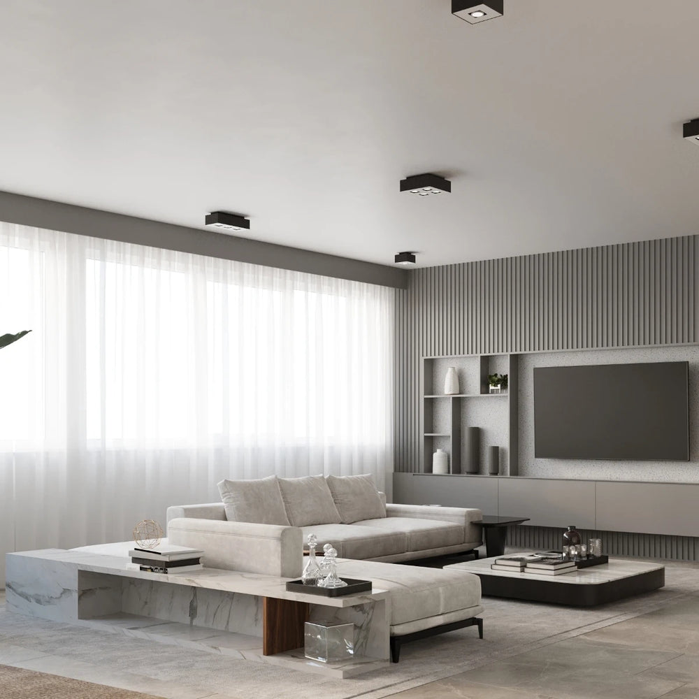 Sollux Lighting MONO 4 ceiling spotlight Black, LED compatible, IP20, Aluminium, 220-240V, 4x35W max
