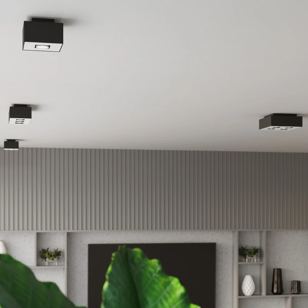 Sollux Lighting MONO 4 ceiling spotlight Black, LED compatible, IP20, Aluminium, 220-240V, 4x35W max
