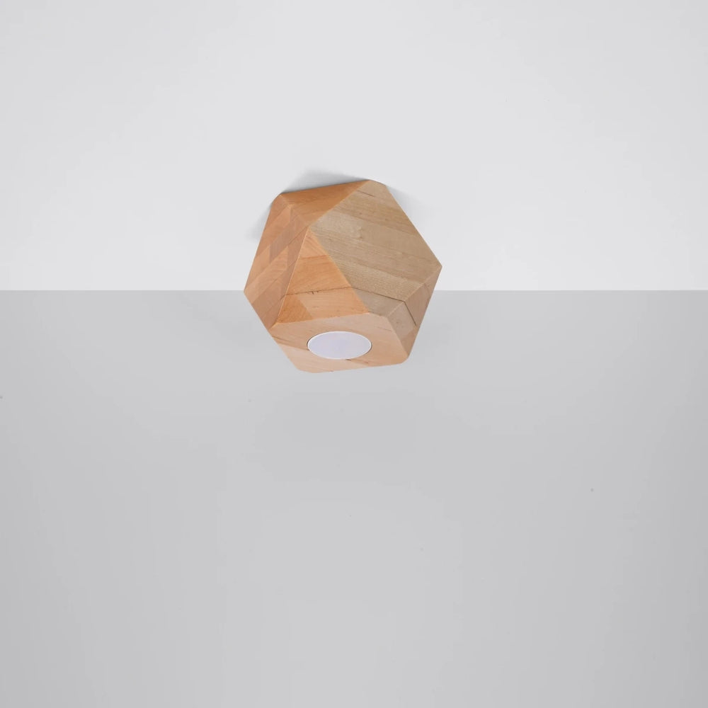 Sollux Lighting Woody 1 LED loftspot, naturligt træ, IP20, 220-240V, CE RoHS, maks 50W, flimmerfri