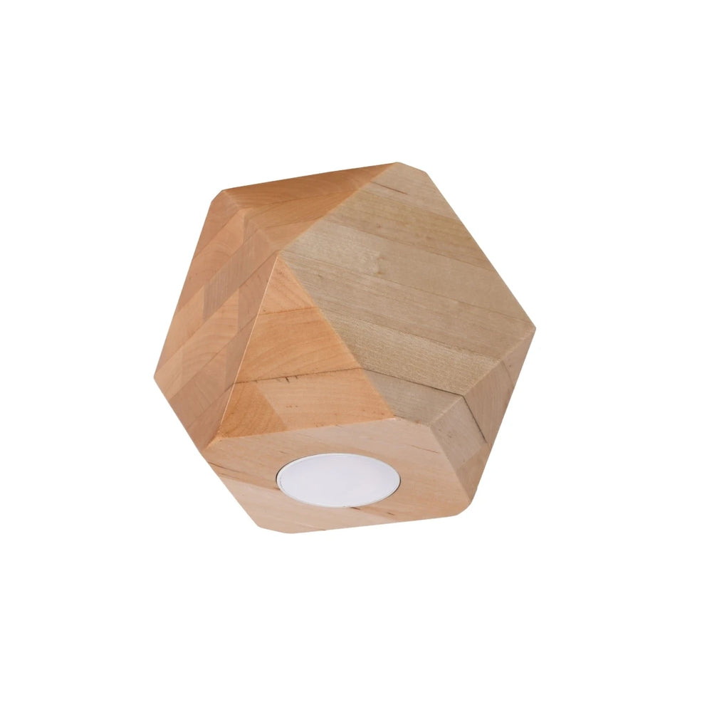 Sollux Lighting Woody 1 LED loftspot, naturligt træ, IP20, 220-240V, CE RoHS, maks 50W, flimmerfri