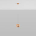 Sollux Lighting Woody hængelampe naturtræ, LED kompatibel op til 50W, IP20, CE RoHS, Mat guld finish