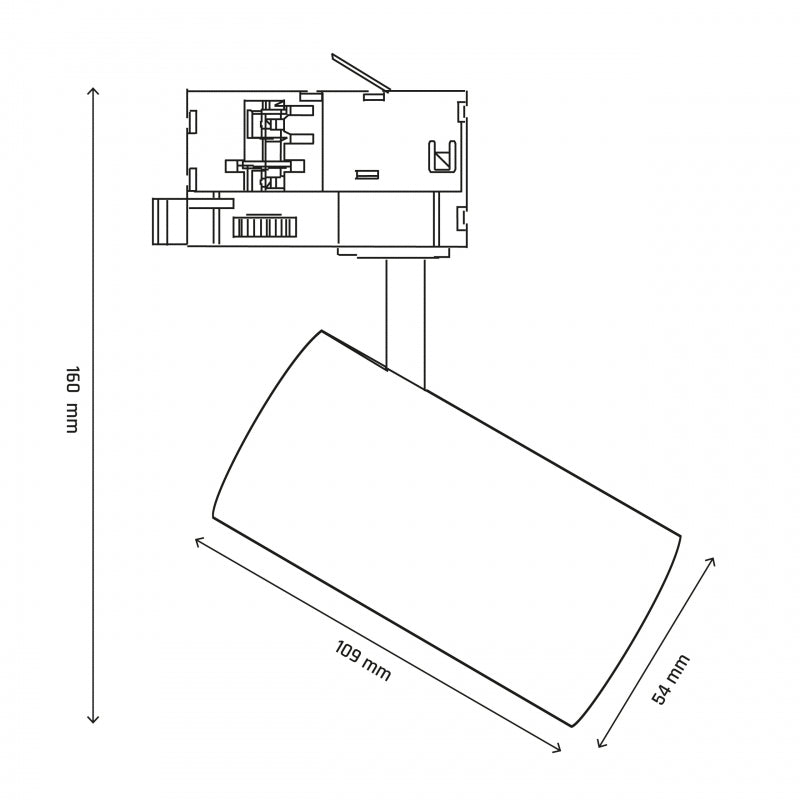 Spectrum ANDROMEDA PRIME LED Skinnelys 3-Faset 8W CCT 230V 25° Lysstråle IP20 Sort Aluminium