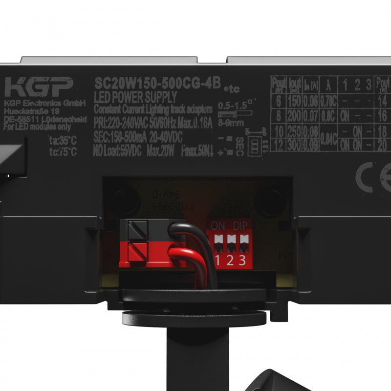 Spectrum ARTEMIDA MINI LED Track Light 3-Phase 20W 4000K CRI>90 230V IP20 Black Aluminium