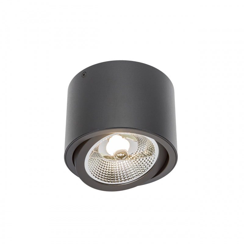Spectrum CHLOE AR111 GU10 LED loftlampe, IP20, rund justerbar Sort aluminiumsarmatur, 20W maks 250V