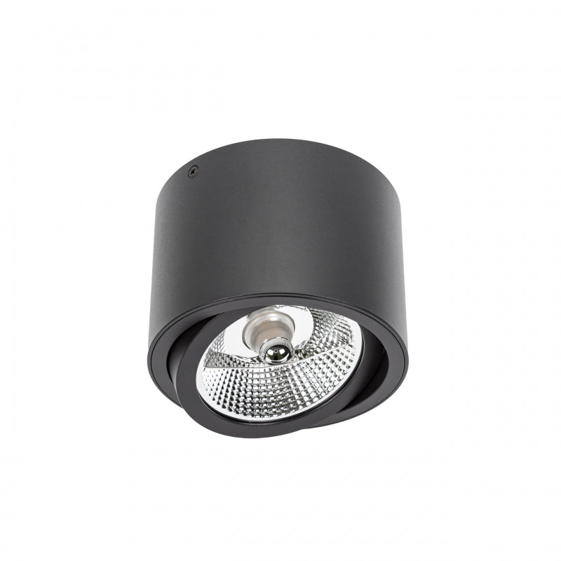 Spectrum CHLOE AR111 GU10 LED ceiling light, IP20, round adjustable Black aluminum housing, 20W max 250V
