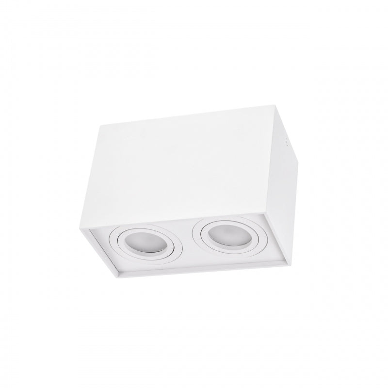 Spectrum CHLOE DUO Hvid Rektangulær Justerbar Loftspot 2xGU10 Overflademonteret IP20 Indendørs