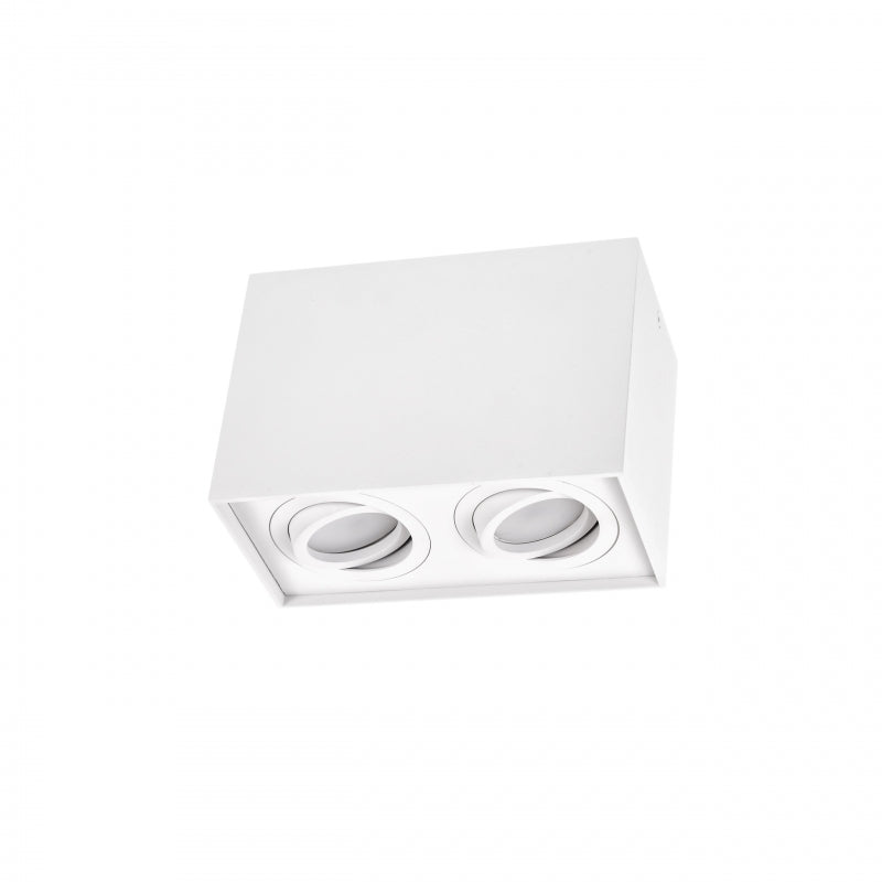 Spectrum CHLOE DUO Hvid Rektangulær Justerbar Loftspot 2xGU10 Overflademonteret IP20 Indendørs