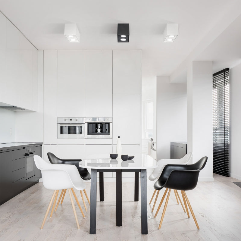 Spectrum CHLOE DUO Hvid Rektangulær Justerbar Loftspot 2xGU10 Overflademonteret IP20 Indendørs