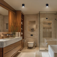 Spectrum CHLOE GU10 LED overfladelys Sort rund IP44 aluminiumshus 250V indendørs brug