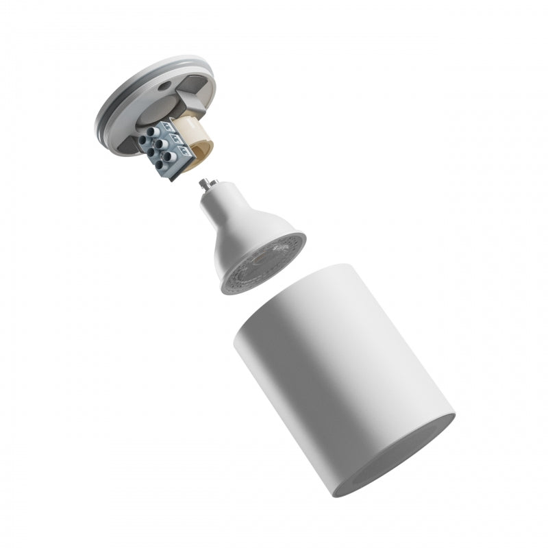 Spectrum CHLOE GU10 Overflademonteret LED Spotlys 250V IP44 Aluminium Hvid Rund 70x90mm