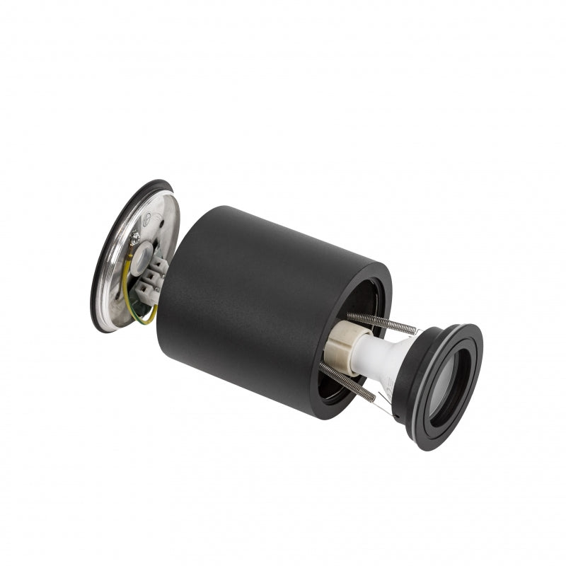 Spectrum CHLOE GU10 Overflademonteret Loftlampe, IP65 Sort Aluminium Rundt Hus, 250V, 6W Maks