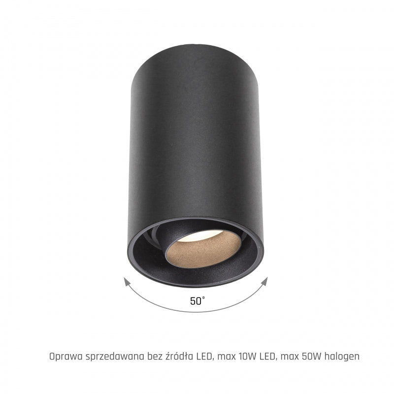 Spectrum CHLOE LED GU10 overflade spotlampe, IP20, maks. 10W, rund sort justerbar loftsarmatur