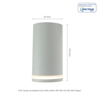 Spectrum CHLOE Mini Ring surface-mounted GU10 ceiling luminaire 230V IP20 White Aluminum Ø55x107mm