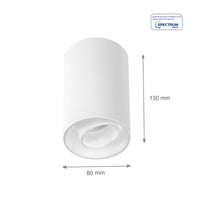 Spectrum CHLOE Spot GU10 LED Overflademonteret Lampe IP20 Hvid Justerbar 50° Loftmontering 250V Aluminium