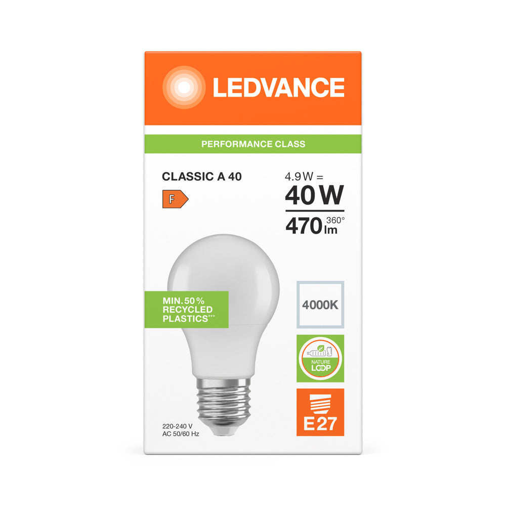 Spectrum Classic LED E27 Pære 4.9W 470 lumen 4000K Kold Hvid erstatter 40W