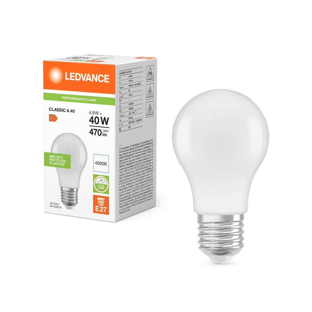 Spectrum Classic LED E27 Pære 4.9W 470 lumen 4000K Kold Hvid erstatter 40W