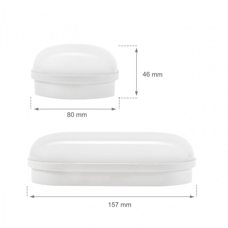 Spectrum LED 8W Oval Ceiling Light IP54 230V 4000K Neutral White 820 lumens Polycarbonate Housing