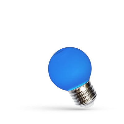 Spectrum LED Kugle G45 E27 230V 1W Blå pære, 270° strålevinkel, CRI 80, 17000t levetid