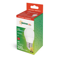 Spectrum LED Kugle G45 E27 4W 230V 3000K Varm Hvid 320 lumen 160° ikke dæmpbar indendørs pære