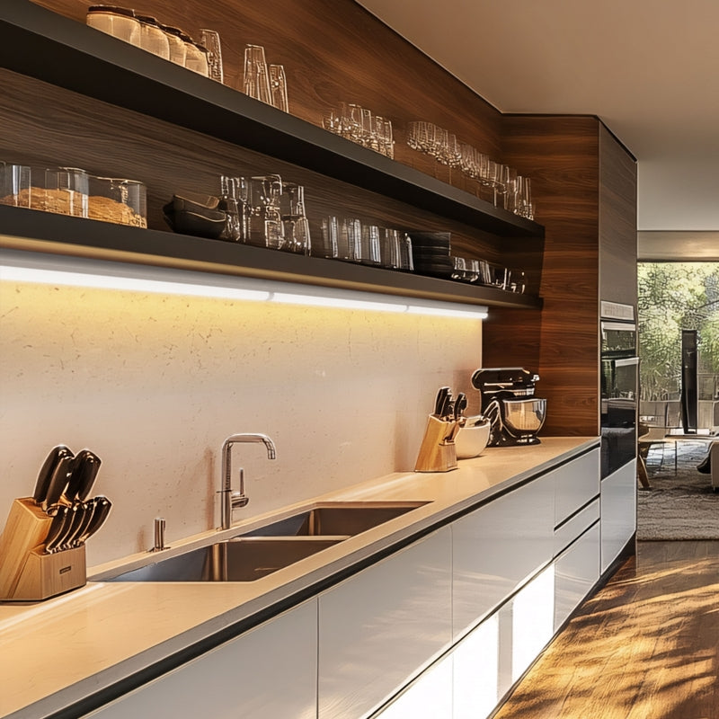 Spectrum LED skabsbelysning 1200mm 14W 3000K 1680 lumen IP20 Hvid påbygning ON/OFF kontakt 230V