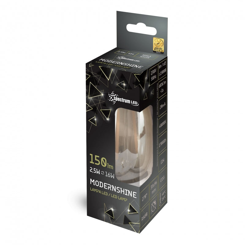 Spectrum LED Stearinlys C35 E14 3W 230V 4000K 150 lumen 300° strålevinkel ikke dæmpbar varm hvid pære