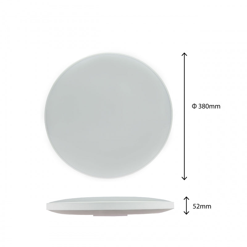 Spectrum LED loftlampe 32W 6000K 230V IP54 rund Hvid Sort 3450 lumen 115° lysvinkel påbygning