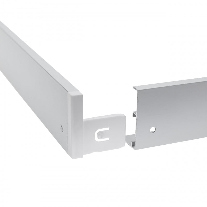 Spectrum LED ramme til påbygget ALGINE armatur 300x1200mm, Hvid aluminium polycarbonat konstruktion
