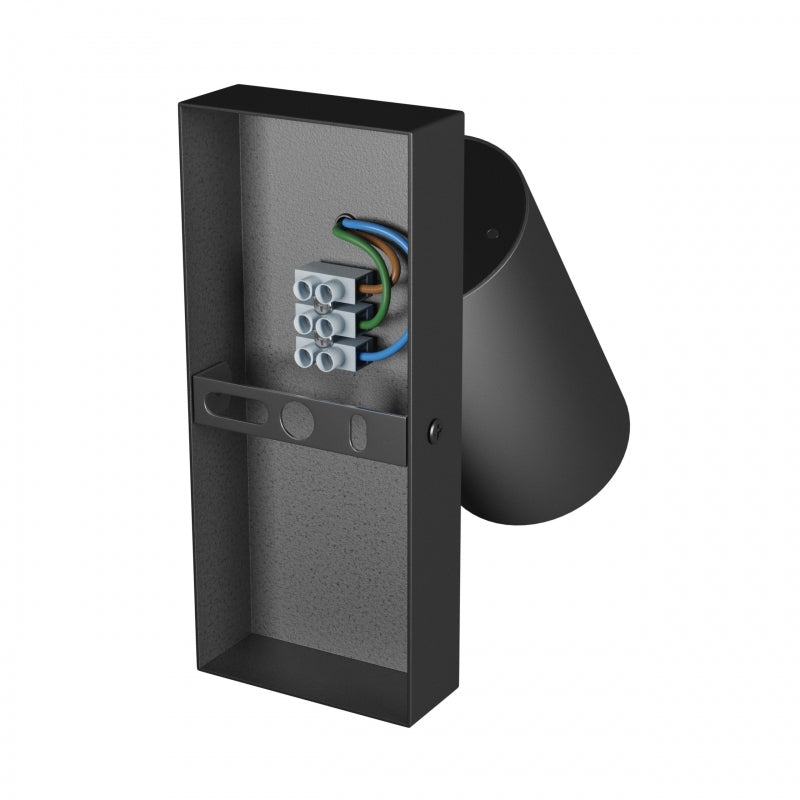 Spectrum LED GU10 væglampe, overflademonteret, 230V IP20 Sort aluminium rund 55x100mm til indendørs belysning