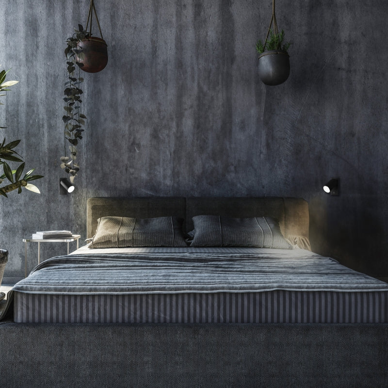 Spectrum LED GU10 væglampe, overflademonteret, 230V IP20 Sort aluminium rund 55x100mm til indendørs belysning