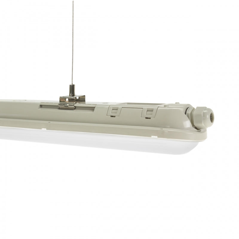 Spectrum LED LIMEA GIGANT Hermetisk 1200mm 38W 6000K 230V IP65 IK10 Kold Hvid Loft- eller Ophængt Lampe Grå