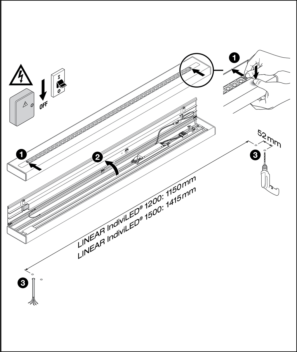 Spectrum LED monteringsarmatur 1200mm, 40W, 4000K, 5050 lumen, CRI 90, IP20 til indendørs belysning