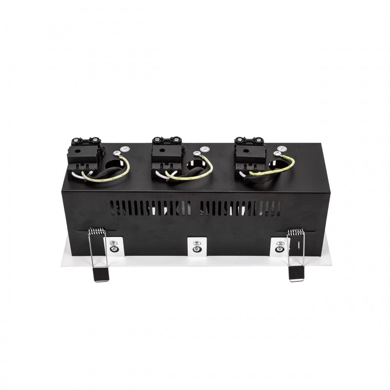 Spectrum LED indbygningsramme til 3x GU10, Hvidt aluminiumshus, maks. 3x10W, 250V, IP20 indendørs belysning