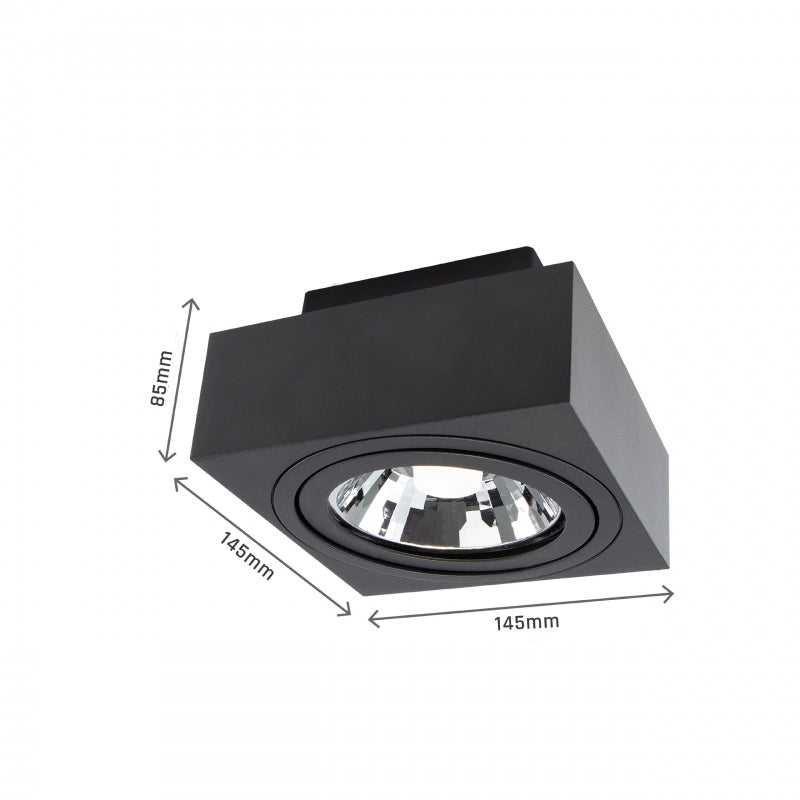 Spectrum MIRORA AR111 GU10 påbygget LED spot Sort justerbar 20W 250V IP20 145x145x85mm