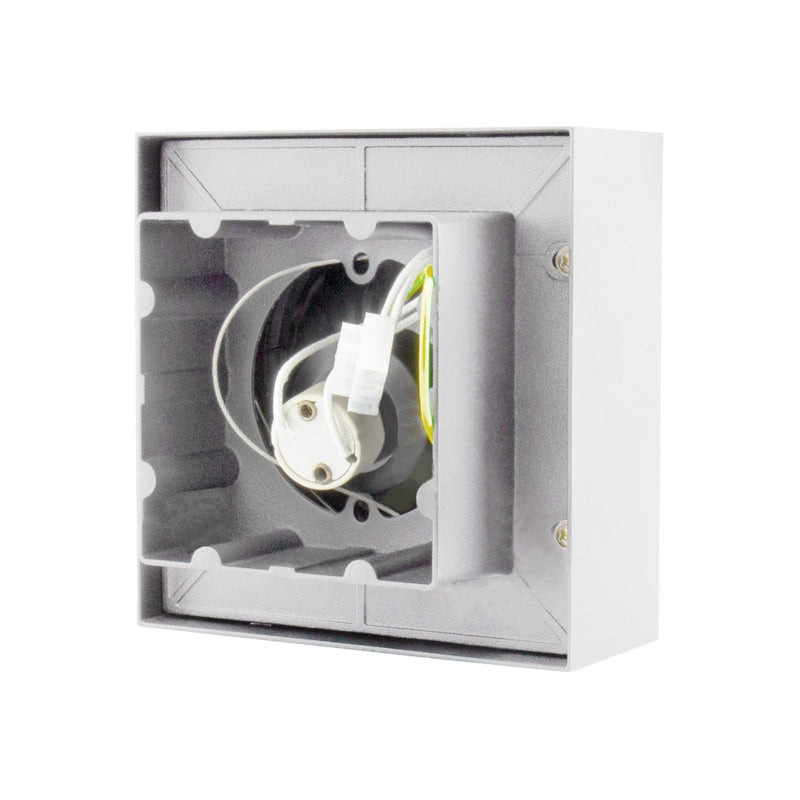 Spectrum MIRORA AR111 påbygget GU10 spotlampe, 250V, 20W max, IP20, justerbar Hvidt aluminiumshus