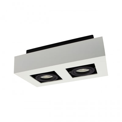 Spectrum MIRORA GU10 overflade loftsspot, 2x10W LED, 250V, IP20, justerbar, Hvid Sort aluminium
