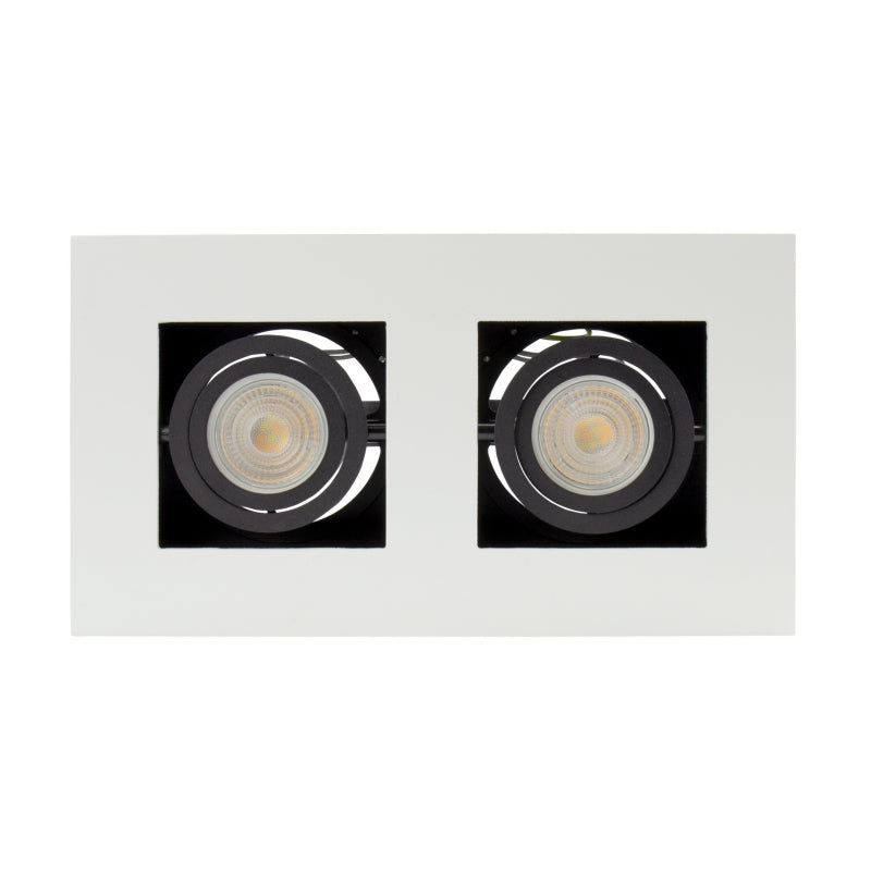 Spectrum MIRORA GU10 overflade loftsspot, 2x10W LED, 250V, IP20, justerbar, Hvid Sort aluminium