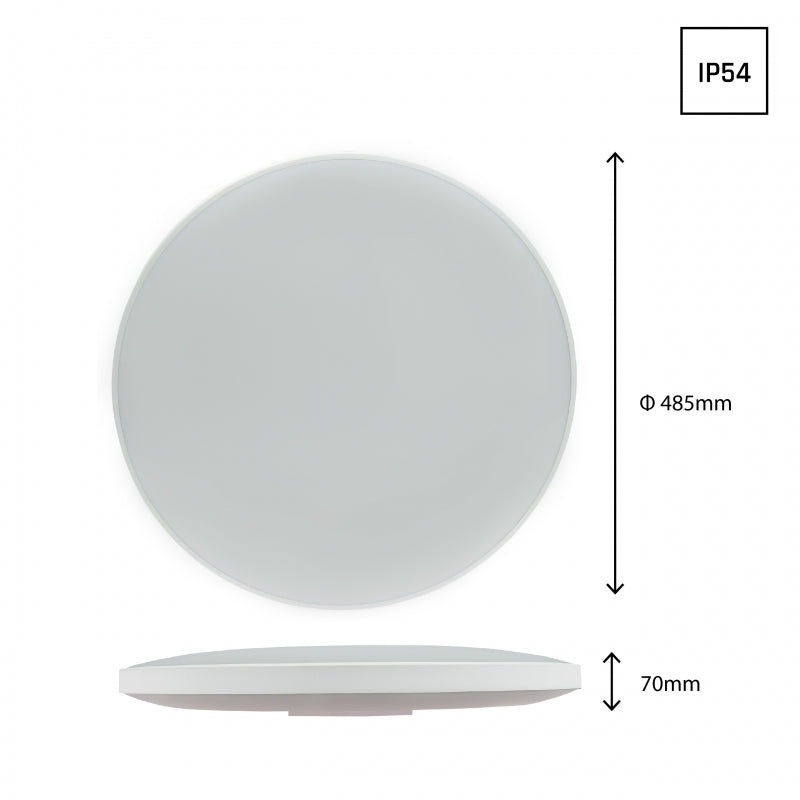 Spectrum NYMPHEA LED loftlampe 40W 6000K 5300 lumen 230V IP54 Hvid Sort rund overflademontering