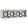 Spectrum indbygget LED GU10 x4 ramme, 4x10W, 250V, IP20, Hvid aluminiumsramme til indendørs belysning