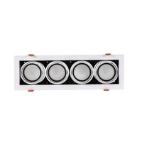 Spectrum indbygget LED GU10 x4 ramme, 4x10W, 250V, IP20, Hvid aluminiumsramme til indendørs belysning
