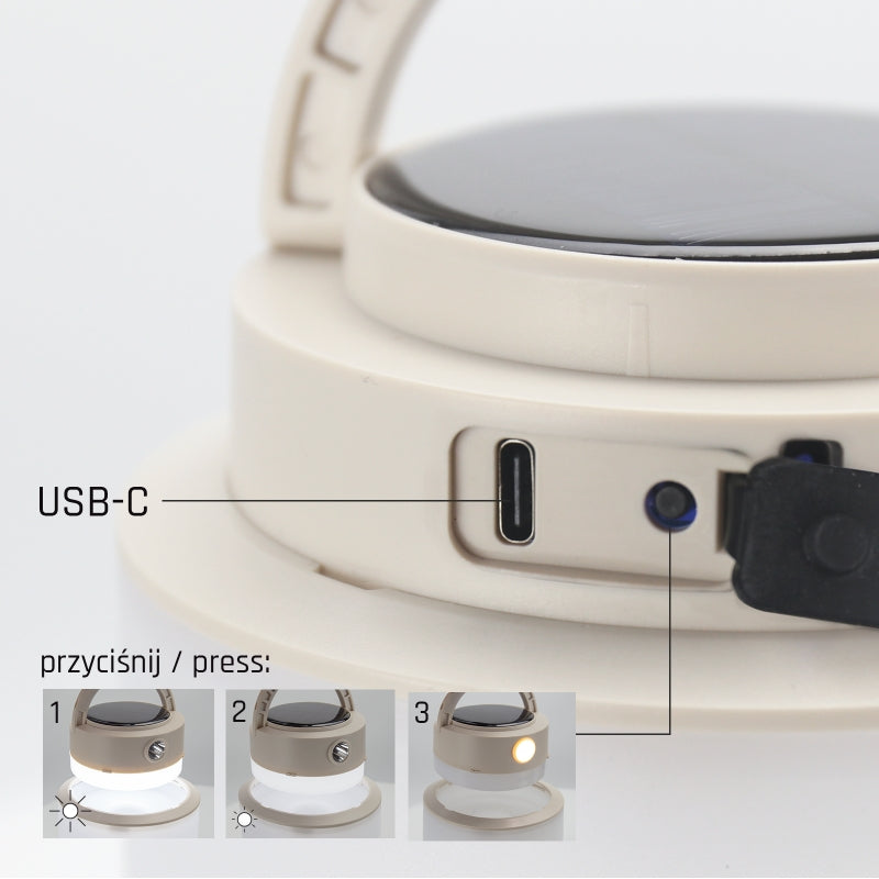 Spectrum SOLARA Campo LED camping lamp 2W 3000K-6500K IP20 USB-C solar rechargeable power bank